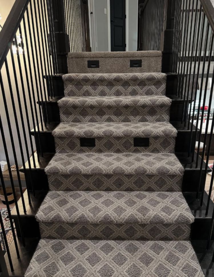 patterned stair runner installation in Bountiful, UT
